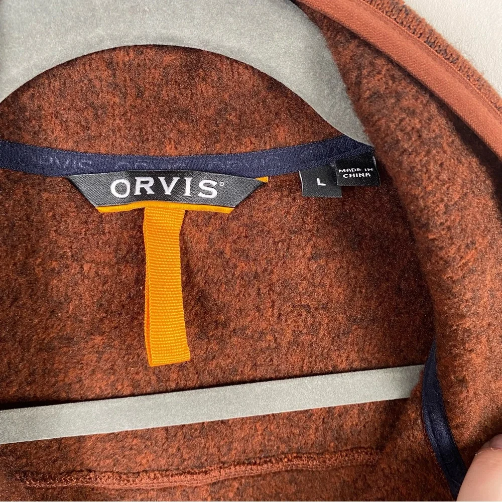 Orvis R65 Men's Rust Brown Fleece Zip Up Vest Large - Picture 4 of 6